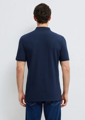 Resim Mavi Polo Yaka Erkek T-shirt M064946-70490