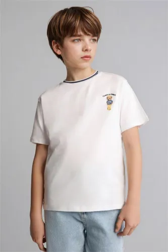 Resim Defacto Erkek Çocuk T-shirt H2951A8/WT34