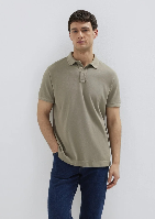 Resim Mavi Polo Yaka Erkek T-shirt M0613151-70360