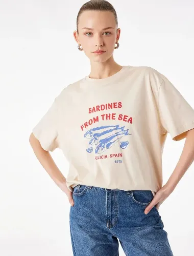 Resim Koton Kadın T-shirt 6SAK50089EK