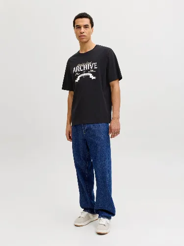 Resim Jack & Jones Jjedover Denım Tee Ss O-Neck Sn Erkek T-Shirt 12290417