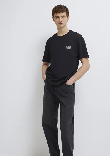 Resim Mavi Logo Erkek T-shirt M0611714-900