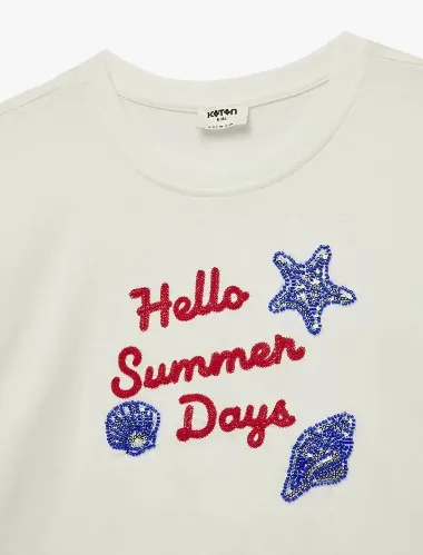 Resim Koton Kız Çocuk T-shirt 6SKG10438AK