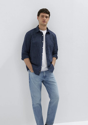 Resim Mavi Erkek  Uzun Kol Gömlek M0212004-91566