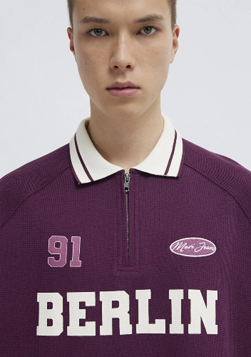 Resim Mavi Polo Yaka Erkek T-shirt M0613230-70670