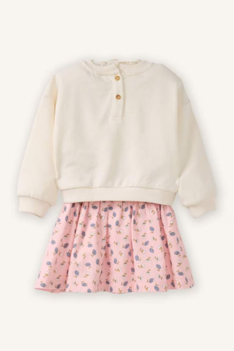 Resim Defacto Kız Bebek Sweat Takım G8105A5/ER99