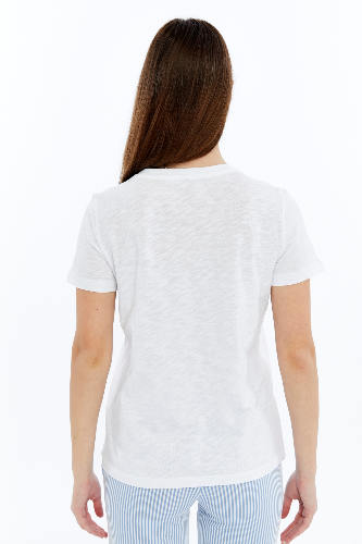 Resim Viole&More 1002 Flamlı  V Yaka Kadın T-shirt