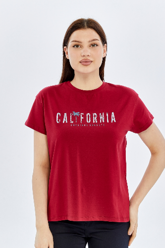 Resim Viole&More Kadın T-Shirt Yk21 California Baskılı