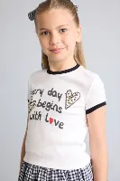 Resim Defacto Kız Çocuk T-shirt H8189A8/WT34