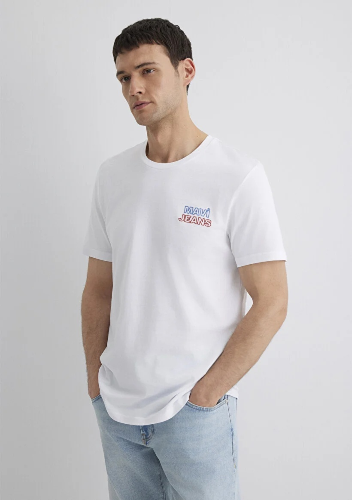 Resim Mavi Baskılı Erkek T-Shirt M066841-620