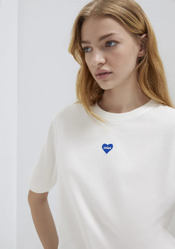 Resim Mavi Baskılı Kadın T-shirt M1614093-70057