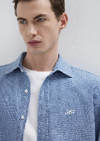 Resim Mavi Erkek Uzun Kol Gömlek M0211885-18790