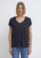Resim Mavi Kadın Basıc V Yaka T-Shirt M167714-85315