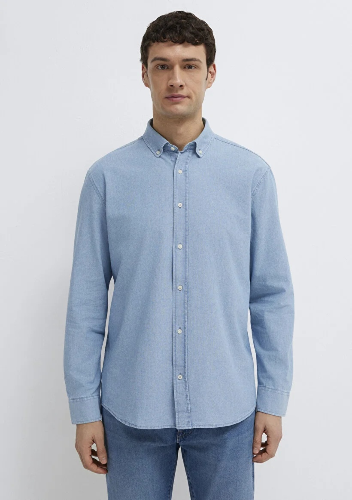 Resim Mavi Erkek Uzun Kol  Gömlek M0211977-70730
