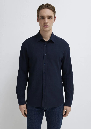 Resim Mavi Erkek Uzun Kol Gömlek M0212062-70497