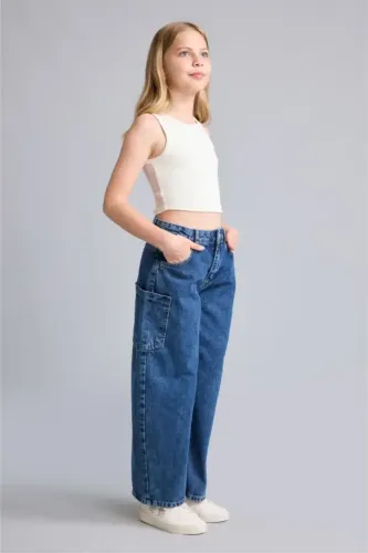 Resim Defacto  Kız Çocuk Jean Pantolon H8896A8/NM34