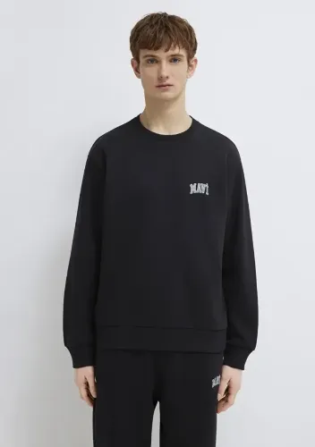 Resim Mavi Baskılı Erkek Sweat M0611716-900