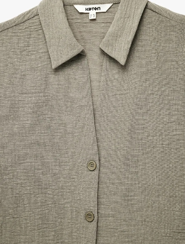 Resim Koton Kadın Kısa Kol Gömlek 6SAK60069PW