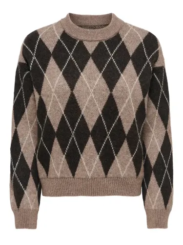 Resim Only Jdybıanka L/S Argyle Pullover Knt Kadın Kazak 15381327
