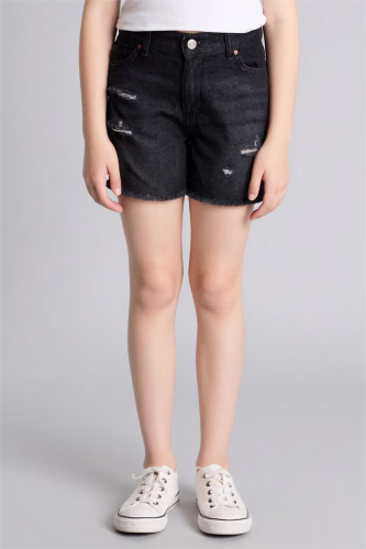 Resim Defacto Kız Çocuk Kot&Kanvas Şort D7106A8/NM36