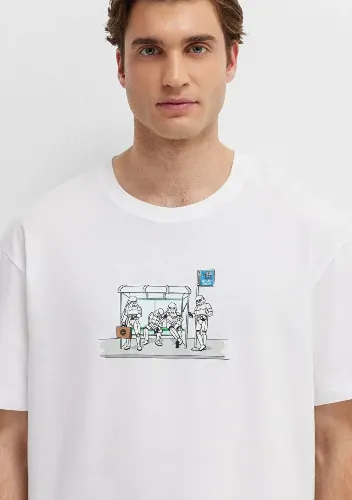 Resim Mavi Erkek T-shirt M0613350-620
