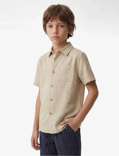 Resim Koton Erkek Çocuk Kısa Kol gömlek 6SKB60023TW