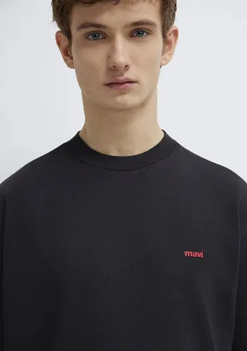 Resim Mavi Baskılı Erkek T-Shirt M0612216-900