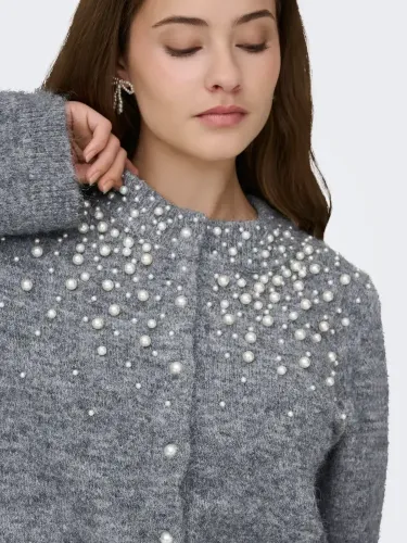 Resim Only Onlmıggıe Ls O-Neck Pearl Cardı Knt Noos Kadın Kazak 15375519