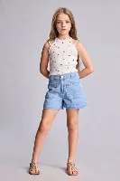 Resim Defacto Kız Çocuk Kot&Kanvas Şort H8936A8/NM39