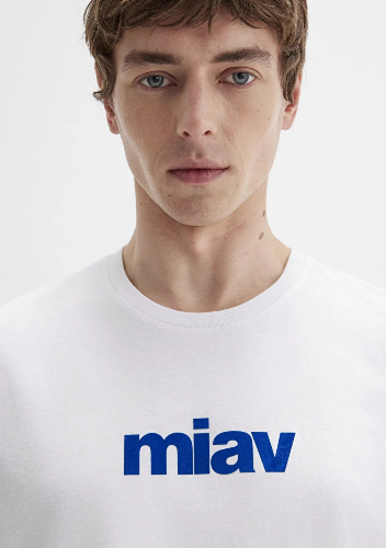 Resim Mavi Miav Baskılı Erkek T-Shirt M067153-620