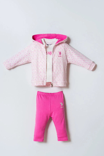 Resim U.S. Polo Assn Bebek Kız Bebek Sweat Takım Usb3021