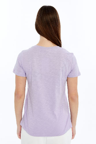 Resim Viole&More 1002 Flamlı  V Yaka Kadın T-shirt