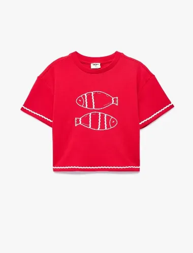Resim Koton Kız Çocuk T-shirt 6SKG10443AK