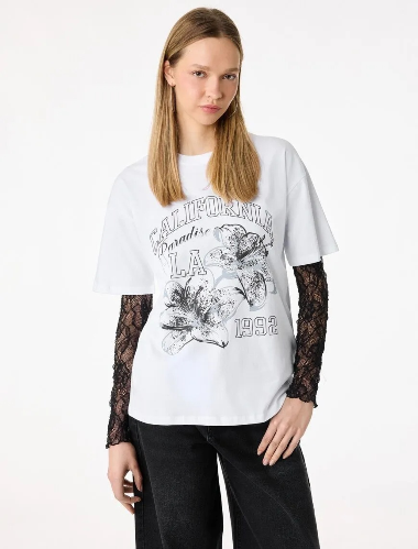 Resim Koton Kadın T-shirt 6SAL10676IK