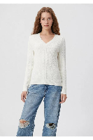 Resim Mavi V Yaka Kadın Kazak M1710340-70057