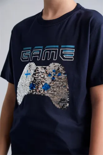Resim Defacto Erkek Çocuk T-shirt H6386A8/NV256