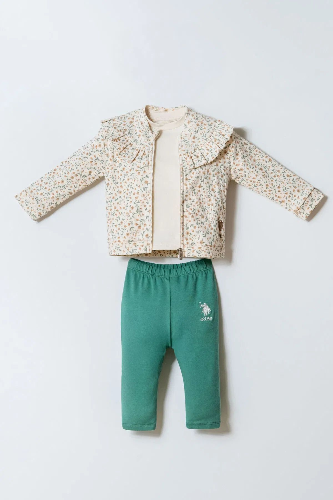 Resim U.S. Polo Assn Bebek Kız Bebek Sweat Takım Usb2981