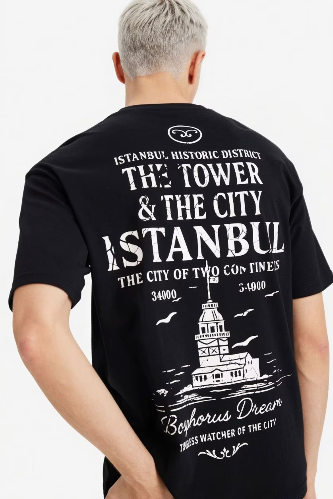 Resim Defacto Erkek T-shirt F8164AX/BK81