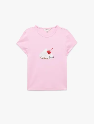 Resim Koton Kadın T-shirt 6SAK50037UK