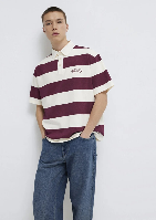 Resim Mavi Polo Yaka Erkek T-shirt M0613174-70670