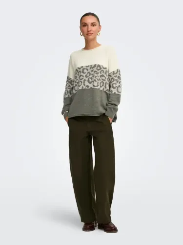 Resim Only Onljade Anımal Ls O-Neck Knt Noos Kadın Kazak 15294969