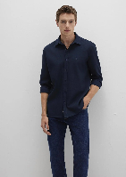 Resim Mavi Uzun Kol Erkek Gömlek M0211656-80872