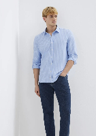 Resim Mavi Erkek Uzun Kol Gömlek M0211858-91409