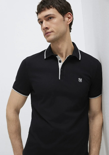 Resim Mavi Polo Yaka Erkek T-shirt M0613266-900