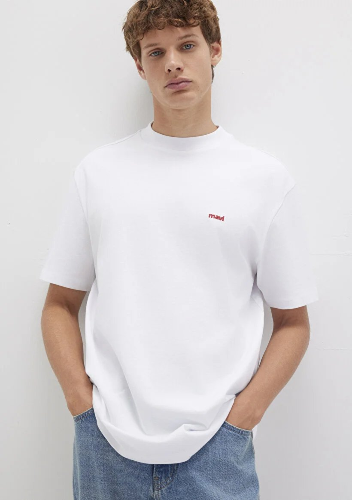 Resim Mavi Baskılı Erkek T-Shirt M0612216-620
