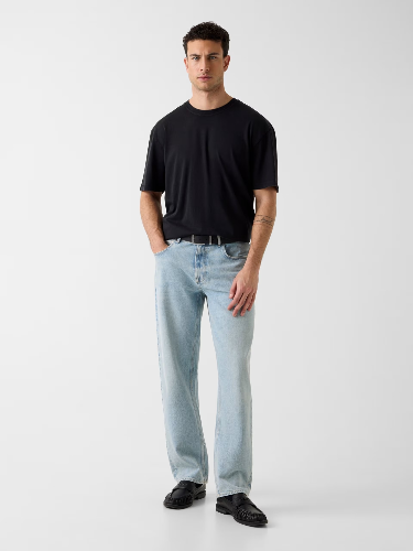 Resim Guess  Erkek  T-shirt M6GI18K3050-JBLK Cn Ss Acıd Wash Oversıze Tee