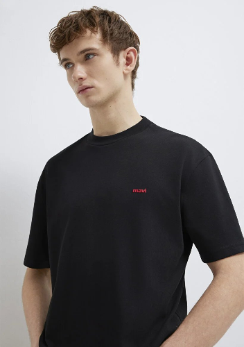 Resim Mavi Baskılı Erkek T-Shirt M0612216-900