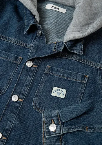 Resim Mavi Erkek Çocuk Jean Ceket M6111402-A6387