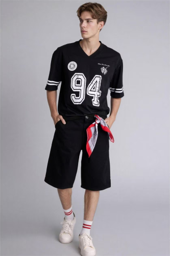 Resim Defacto Erkek Kot&Kanvas Şort G4192AX/NM40