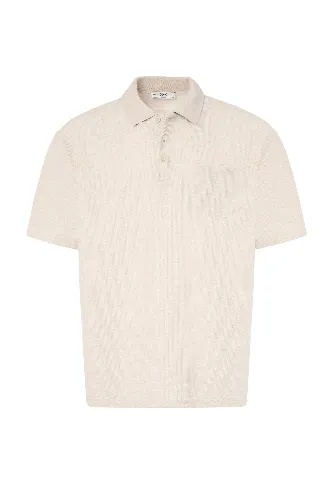 Resim Süvari Büyük Beden Polo Yaka Waffle  Erkek T-Shirt Sts1014000004